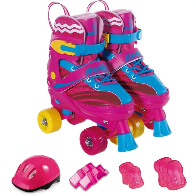 Patins Radkal 04 Rodas C/ Acessórios Rosa/Amarelo Ajustável 32 a 35 PF-05 - Fenix - Fenix - Brinquedos