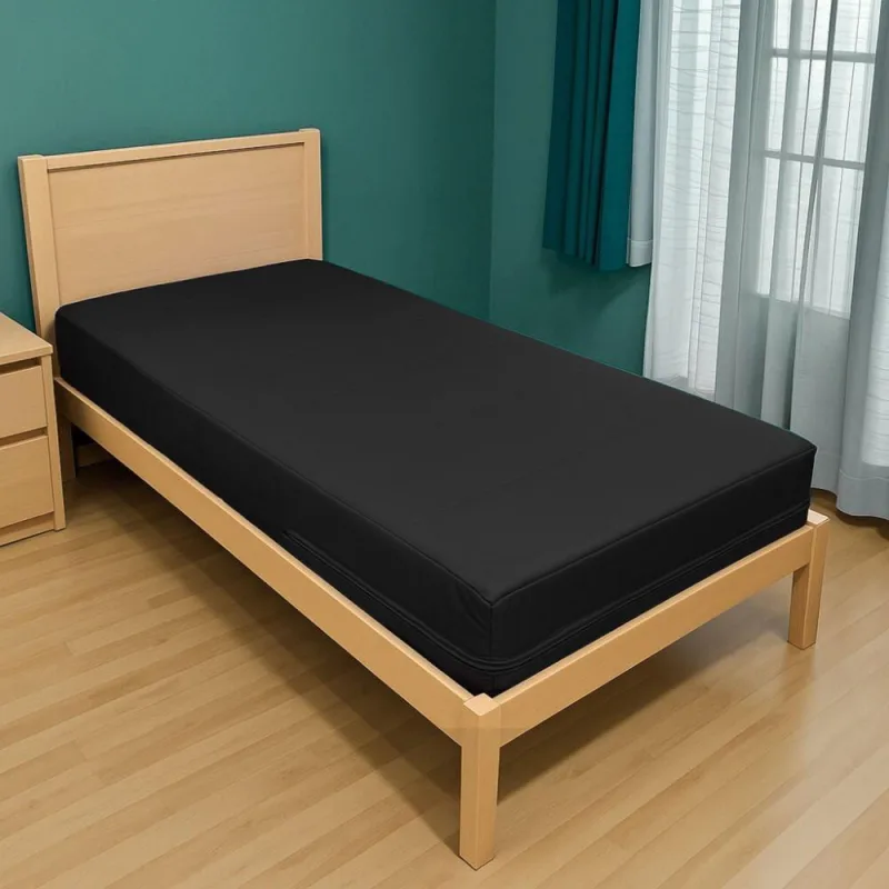 Capa Colchão Solteiro Impermeável Hospitalar Com Zíper - Preta 78x188x16cm - OUTRAS - Colchões