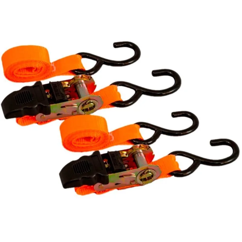 Cinta E Catraca Amarração Pratik Laranja 25mm 0,8t 1,6m Com Cabo Emborrachado Importado