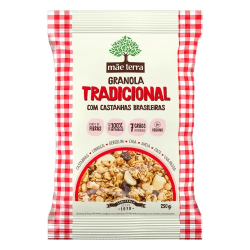 Granola Tradicional Com Mel E Castanhas Mãe Terra Pacote 250g - MAE TERRA - Mercearia
