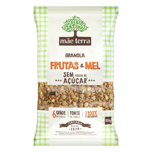 Granola Frutas Mel Mãe Terra Pacote 800g - MAE TERRA - Mercearia