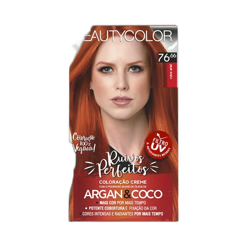 Kit Coloração Beauty Color Ruivos Perfeitos 76.66 Ruivo Ariel