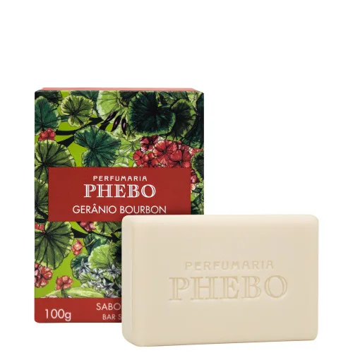 SABONETE EM BARRA GERÂNIO BOURBON PHEBO CAIXA 100G - PHEBO - Higiene E Beleza