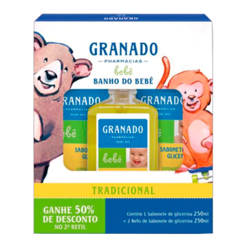 Kit Sabonete Líquido Banho Bebê Tradicional Granado 250ml 2 unidades - Granado - Sabonete