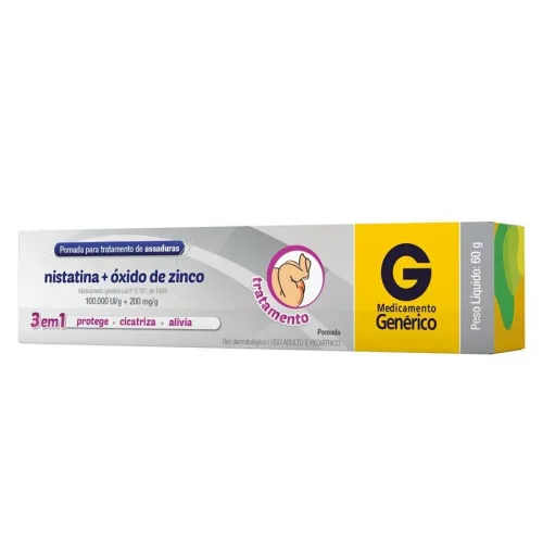 NISTATINA ÓXIDO DE ZINCO POMADA 60G 100 000UI G 200MG G - Cimed - Creme Para Assadura