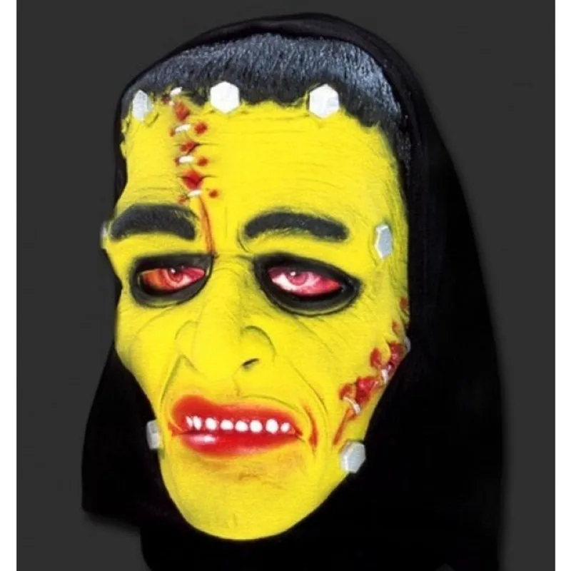Máscara Látex Halloween Frankstein Capuz Spook