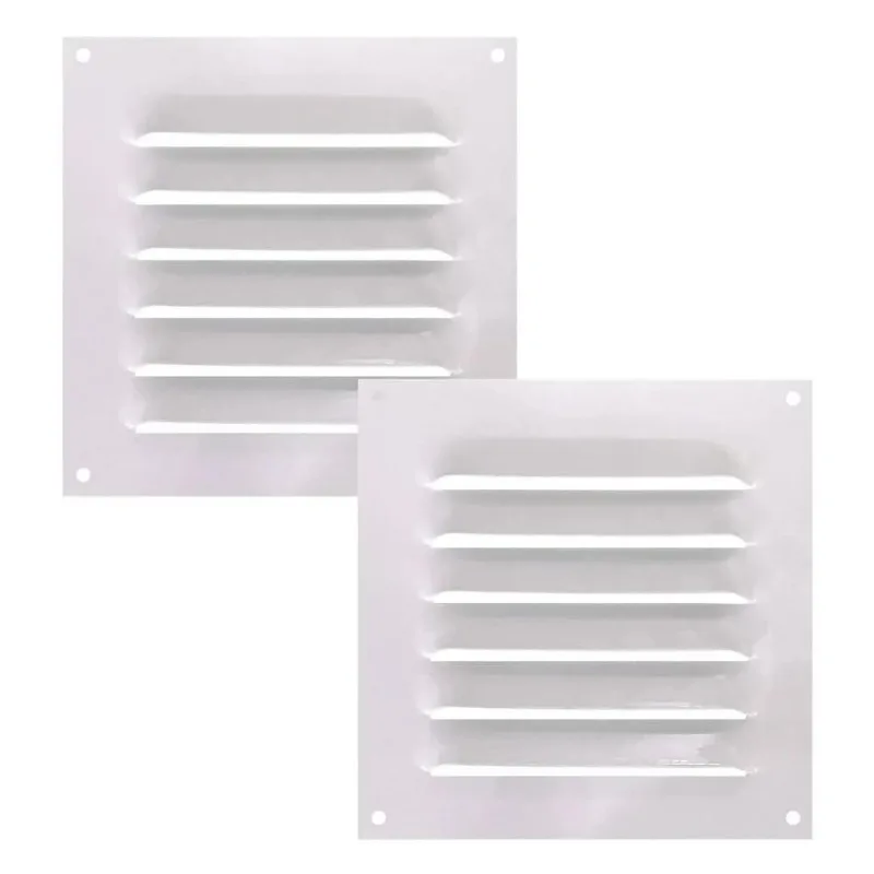 Kit 2 Grades De Ventilação De Alumínio Branca 15x15cm Itc