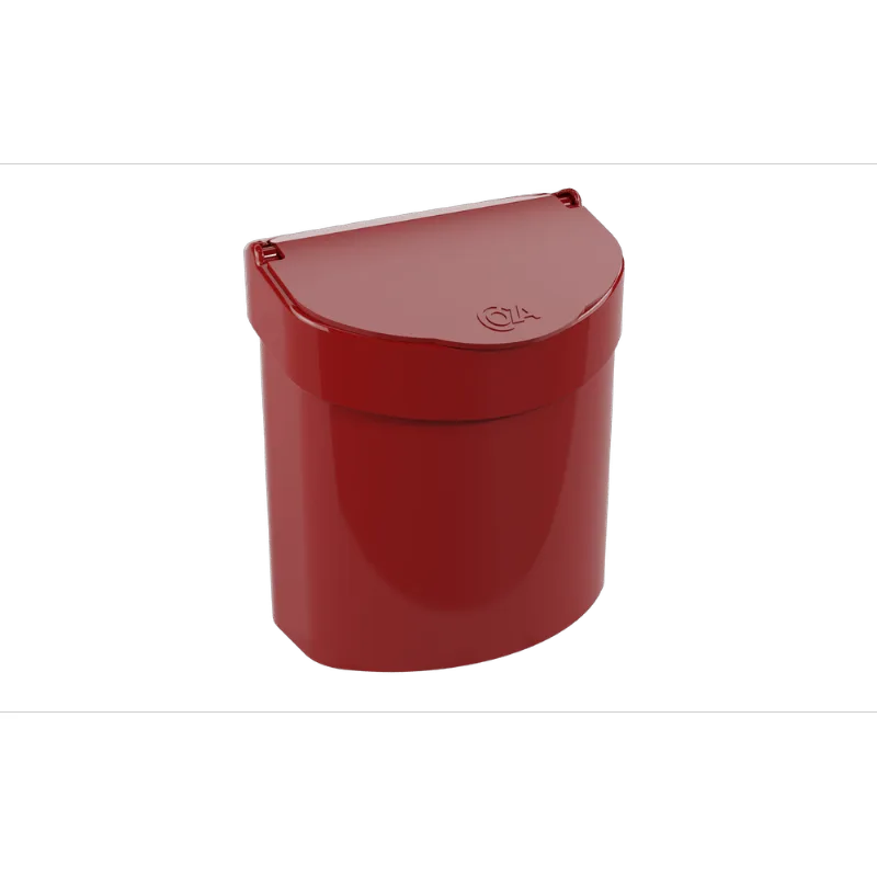 Lixeira para Pia Glass 20,3 x 14,6 x 21,3 cm 2,7 L Vermelho Bold Coza