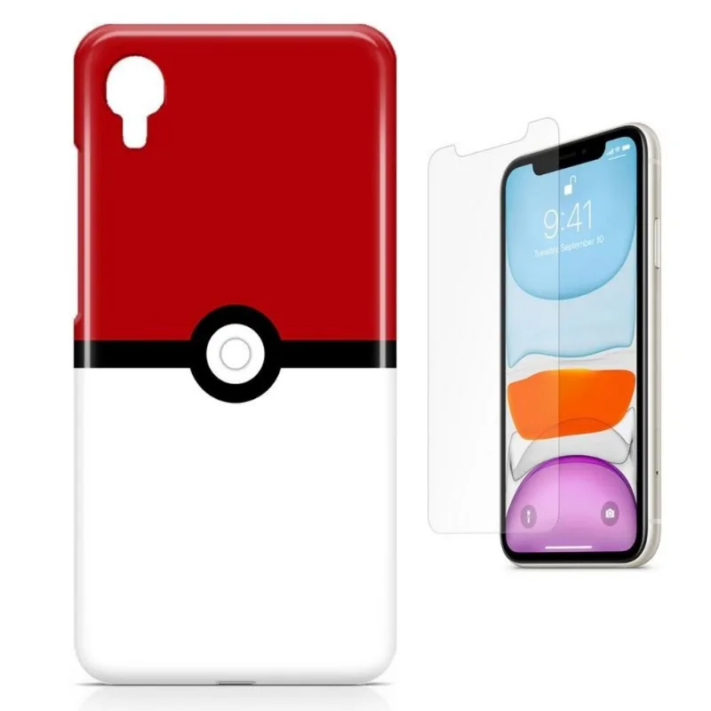 Kit Capa iPhone XR 6,1' - Pokebola Pokeball 1 e Película