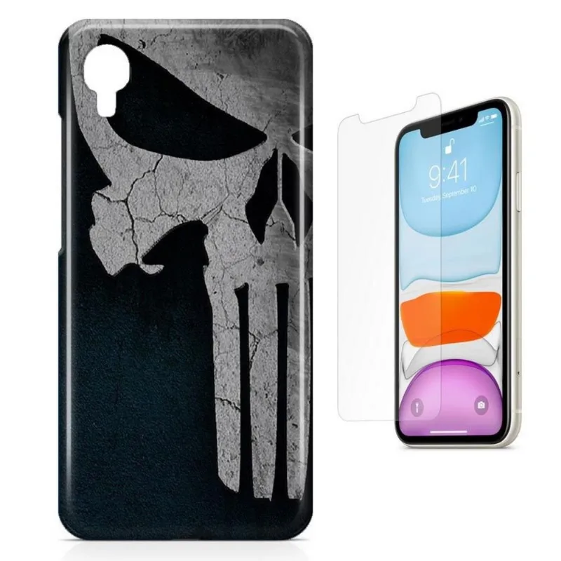 Kit Capa iPhone XR 6,1' - Justiceiro Punisher e Película
