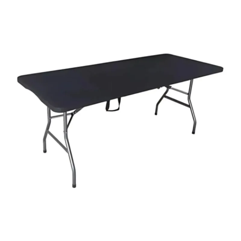 Mesa Dobrável Camping 180cm - Preta - Genérica - Móveis