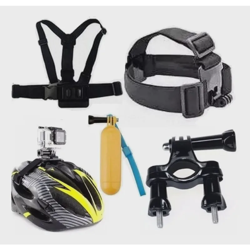 Kit Acessórios Para Gopro Hero Suporte de Cabeça Peitoral Garfo Bike Cinta Faixa Para Capacete Ventilado