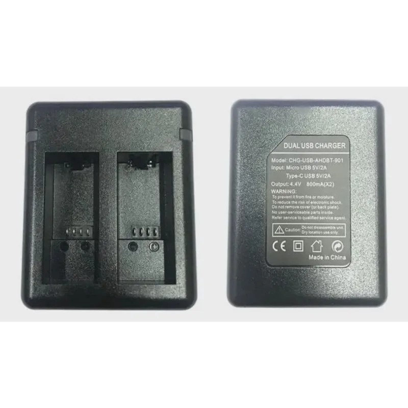 Carregador Duplo Com Cabo de Conexão Usb Para Baterias Modelos GoPro Hero 9 Black E Hero 10 Black