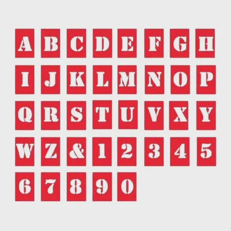 Letras stencil compactor 25MM C/37 letras