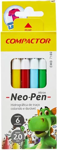 Caneta Hidrogr Neopen Mirim 6 Cor 5x1 - COMPACTOR - Papelaria