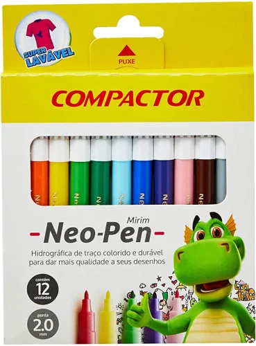 Caneta Hidrogr Neopen Mirim 12cor 5x1 - COMPACTOR