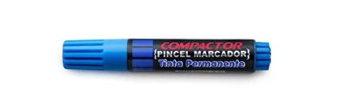 Caneta Marca Texto Compactor Azul - COMPACTOR - Casa E Construção