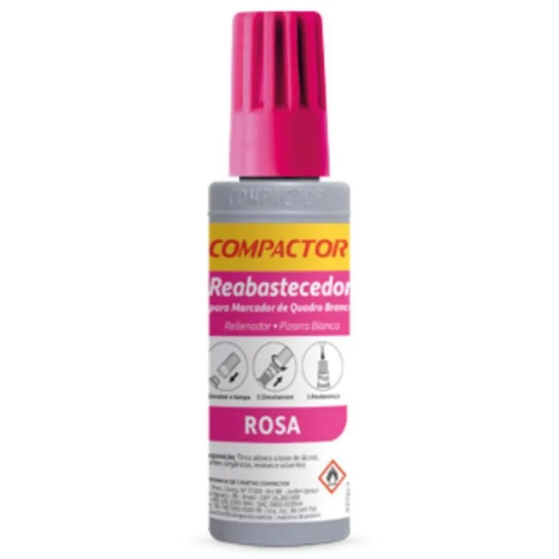 Tinta Marcador Quadro Branco Reabastecedor 030 Rosa - Compactor - Artesanato