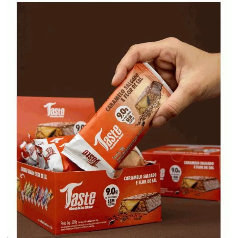 Taste Cookie Bar Display 12 Unid 45G Sabor: Caramelo Salgado