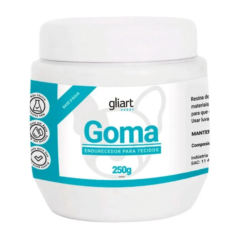 Resina Endurece Crochê Tecido Goma Gliart 250g