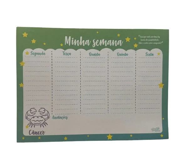 Bloco Mesa Planner Semanal Signo Câncer - LC