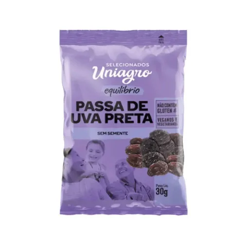 Uniagro Passas Preta 30g - UNIAGRO