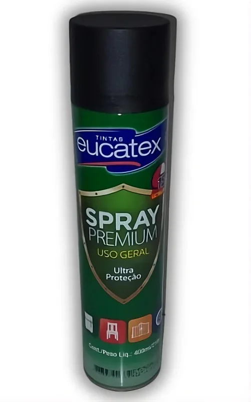 Tinta Spray Eucatex Multi Preto Fosco 300ml - Diversos - Construção
