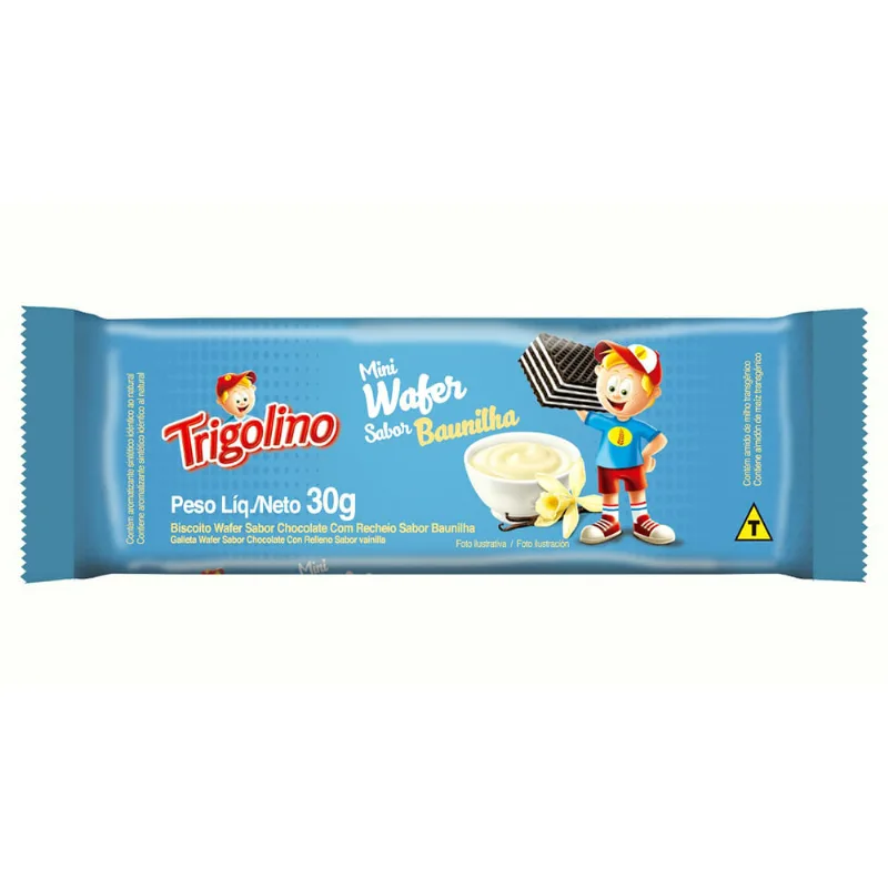 Biscoito Wafer Trigolino Baunilha 30g BISC WAFER TRIGOLINO 30g, BAUNILHA