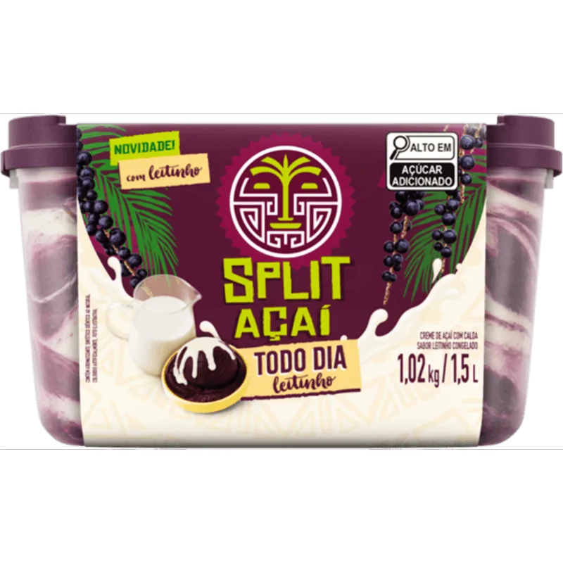 Creme de Açaí Split Todo dia com Leitinho 1,5 litros