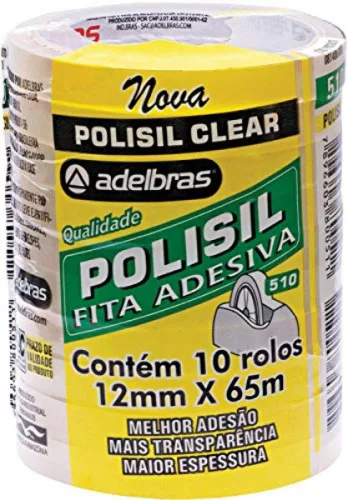 Fita Adesiva Polisil Adelbras 12x65 13043 - ADELBRAS - Bazar