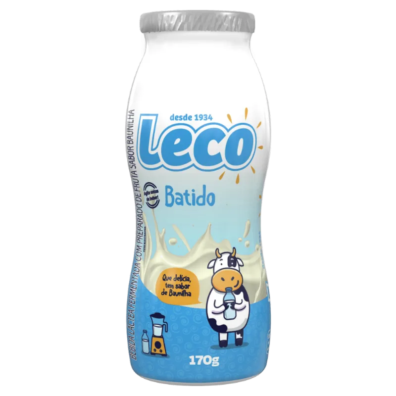 Bebida Láctea Fermentada com Preparado de Fruta Baunilha Batida Leco Frasco 170g