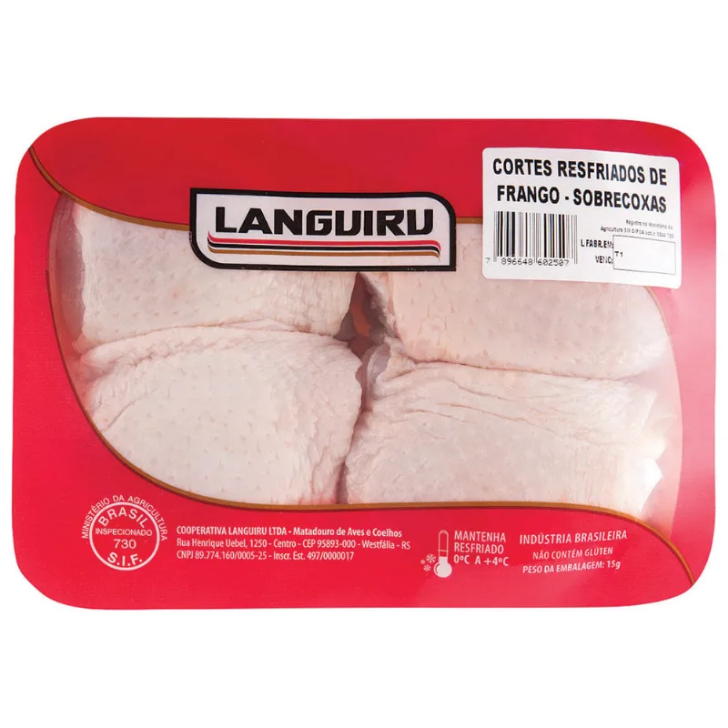 Sobrecoxa de Frango Resfriada Languiru Bandeja 700g