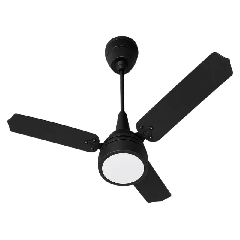 Ventilador de Teto Lumi LED 1 Lâmpada Controle Parede Loren Sid Ventilador de Teto Lumi Preto LED Controle de Parede 220V