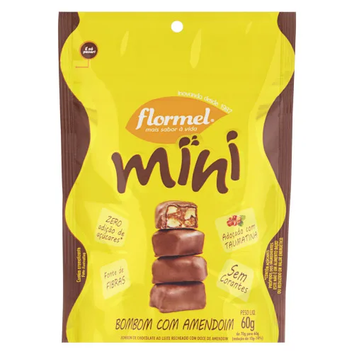 Mini Bombom C/amendoim Flormel 70g - AMENDOIM - Mercearia