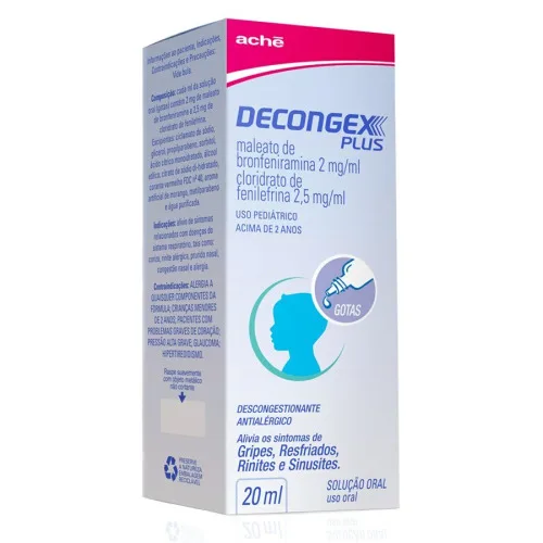 Decongex Plus 2,5 Mg/ml 2 Mg/ml Gotas Aché Similar - ACHE - Farmácia