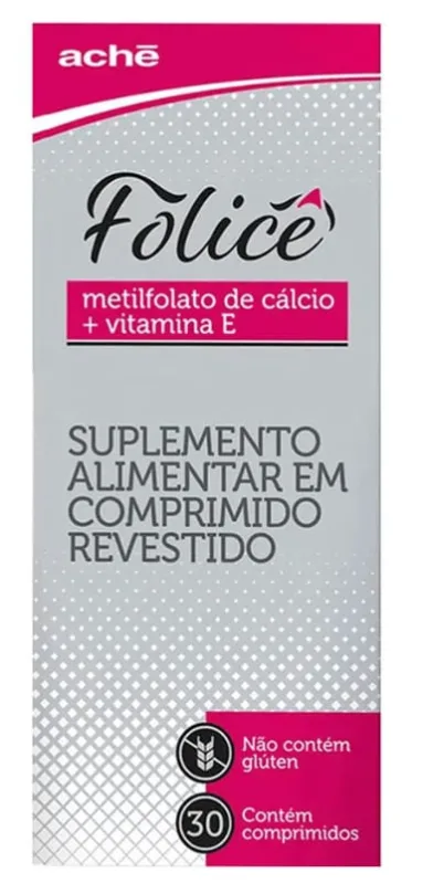 Suplemento Ácido Fólico Folice 393,25mg Comprimido 30 Unidades - Ache - Medicamentos