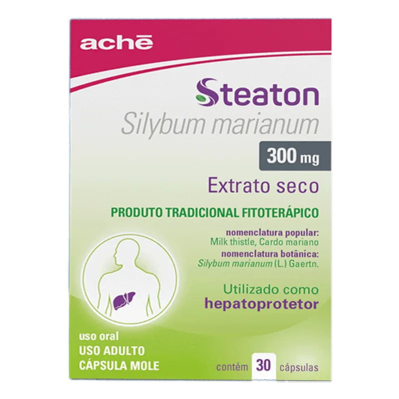 Hepatoprotetor Steaton 300mg 30 Cápsulas
