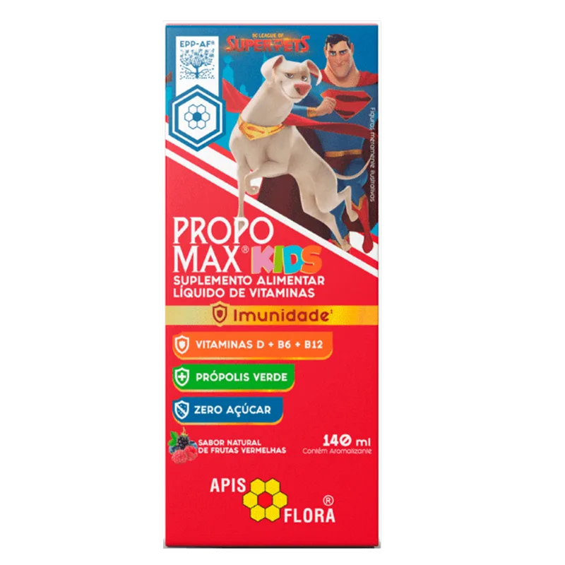 Extrato de Própolis Propomax Kids Frutas Vermelhas 140ml Xarope Suplemento Allimentar Propomax Kids Apis Flora Frutas Vermelhas 140ml