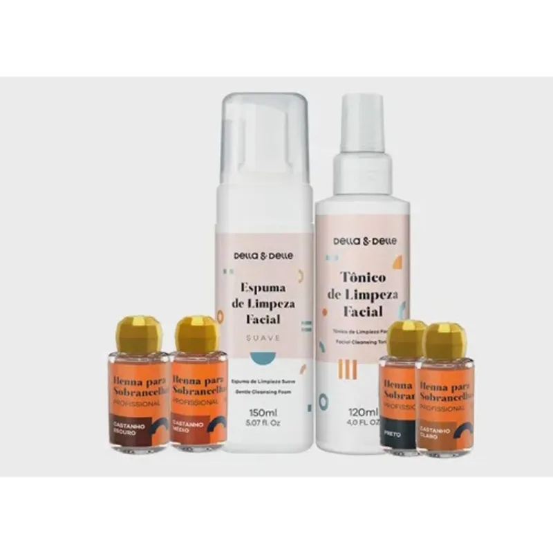 Kit Essencial Designer Sobrancelhas Della Delle 4 Henna 8g