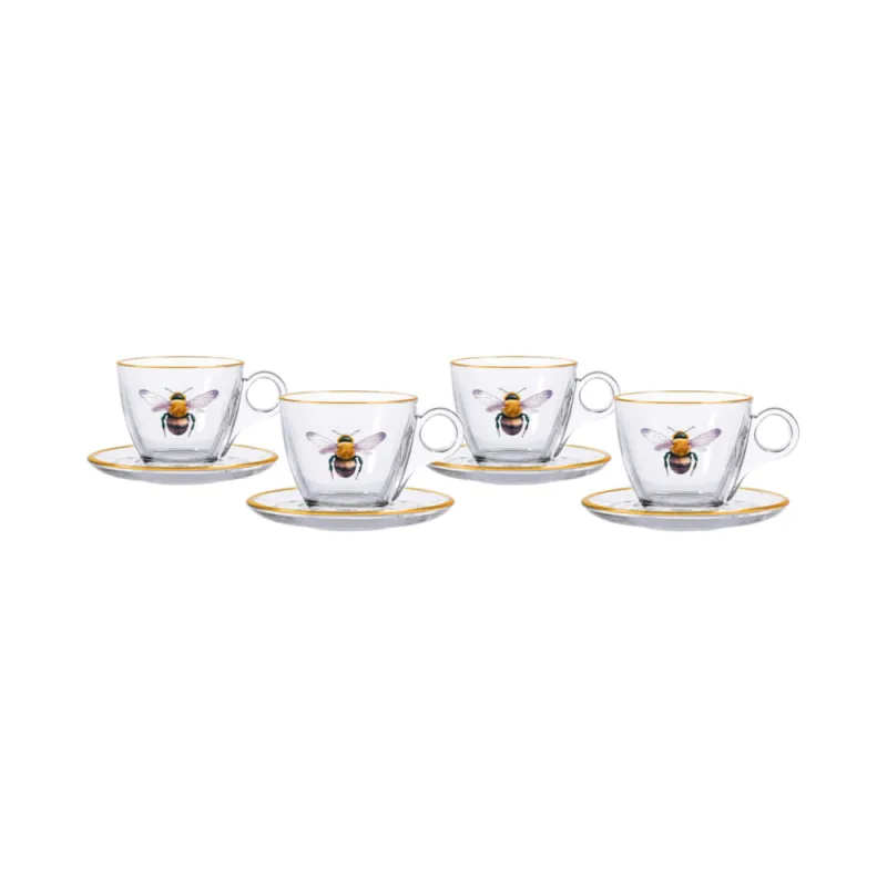 Conjunto 4 Xícaras Chá Honeybee Hauskraft 170ml - HAUSKRAFT - Utilidades Domesticas