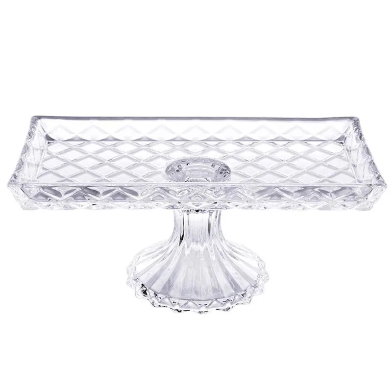 Centro de Mesa Gia C/ Pé 28x14cm em Vidro Hauskraft