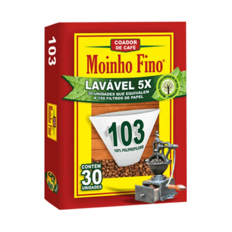 Filtro para Café Moinho Fino Lavável N.103 com 30 Unidades