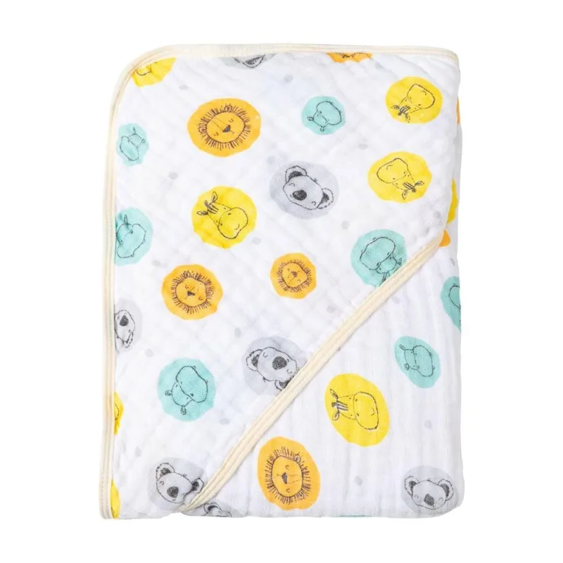 Toalha De Banho Bebê Soft Com Capuz Animais Papi - Papi
