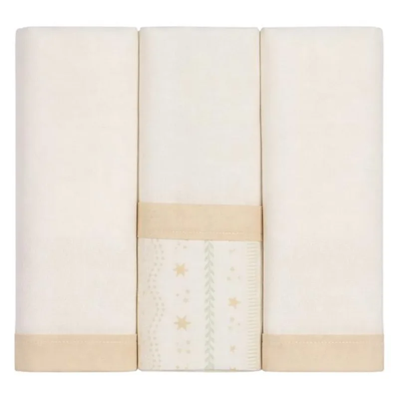 Kit Fralda De Pano Minasrey 5 Peças Estrela Off White (MP)