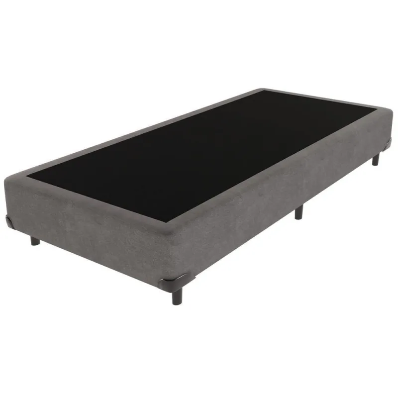 Cama Box Solteiro Cama Box Estrutura Madeira Base Inteiriça Cinza Vtech - Vtech - Colchões