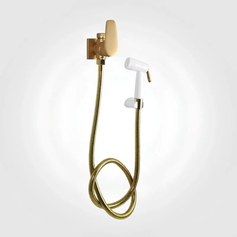 Ducha Higiênica Com Derivação Dn15 Led Dourado Fosco Perflex