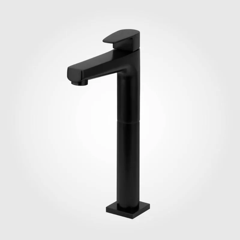 Torneira Para Lavatório Mesa Cuba De Apoio Led Preto Fosco Perflex