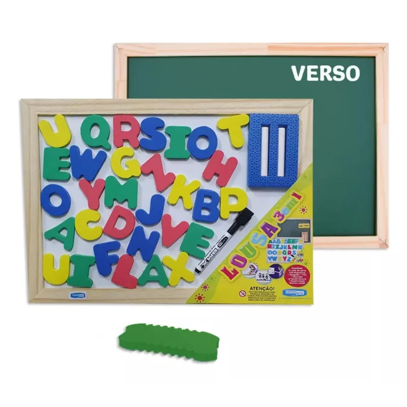 Lousa Infantil Cortiarte 3 em 1 Magnética 40x30 cm