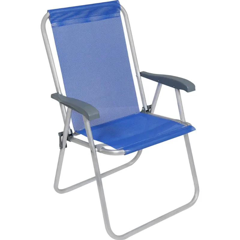 Cadeira de Praia Relax Comfort Alta em Alumínio Azul Bel