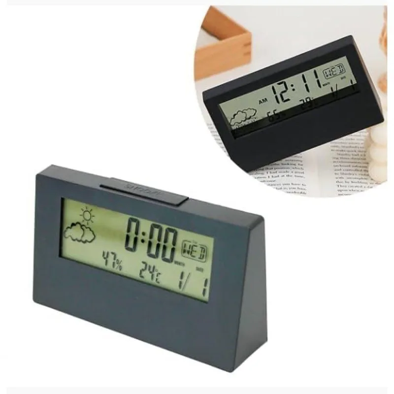 Relógio Despertador Digital de Mesa Top Rio Comercial com Visor LCD e Alarme Snooze Branco - OUTRAS - Relógios